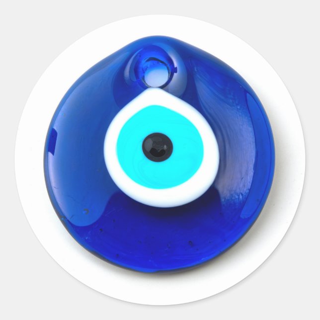 Turkish glass nazar  classic round sticker (Front)