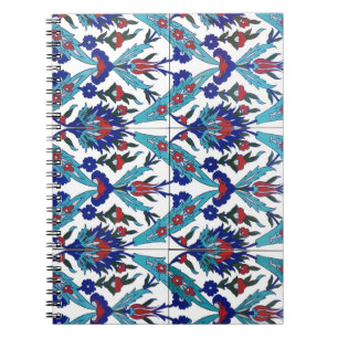 Turkish Iznik Floral Pattern Notebook