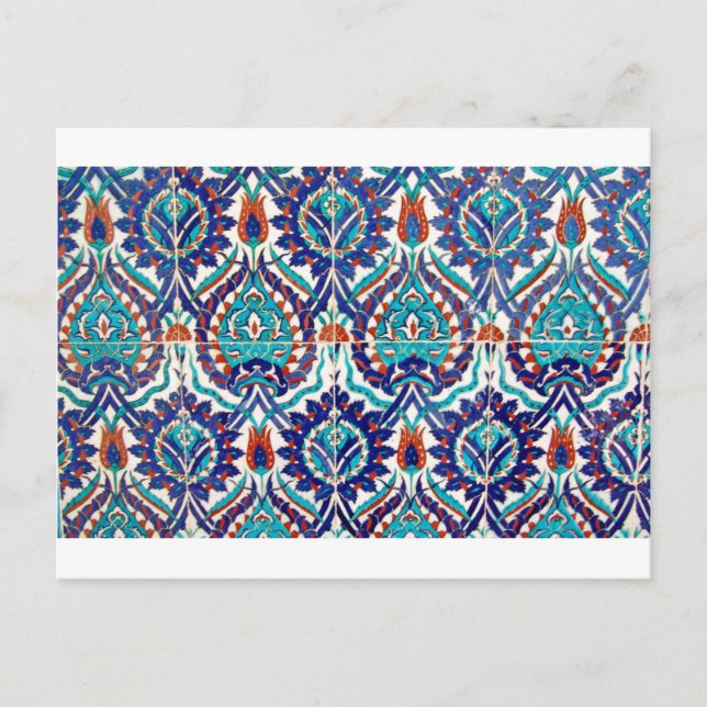 Turkish Iznik Ottoman Floral Design Pattern Postcard (Front)