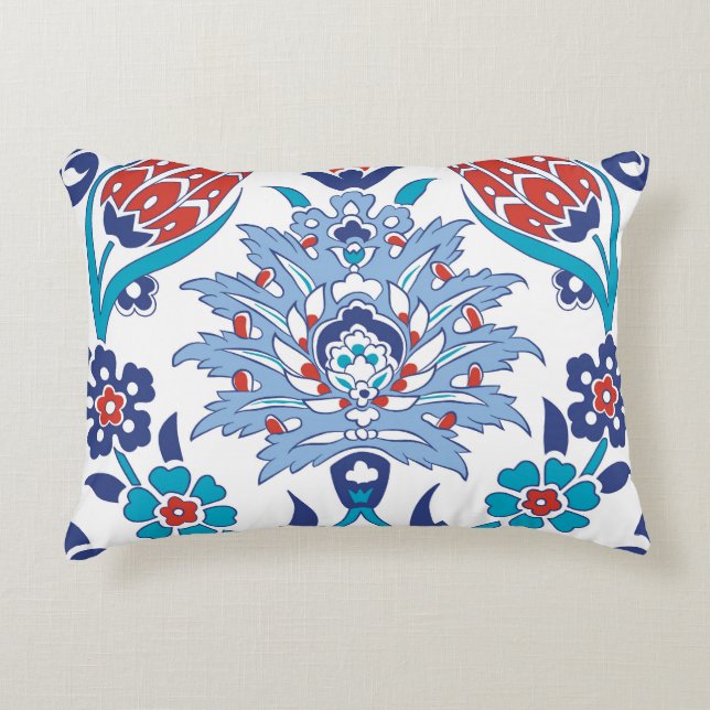 Turkish Iznik tiles: vintage pattern. Accent Pillow (Front)