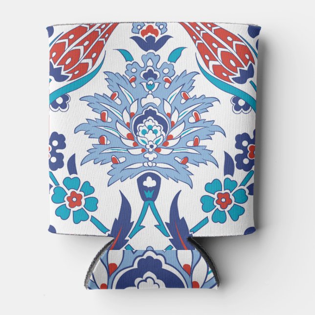 Turkish Iznik tiles: vintage pattern. Can Cooler (Front)
