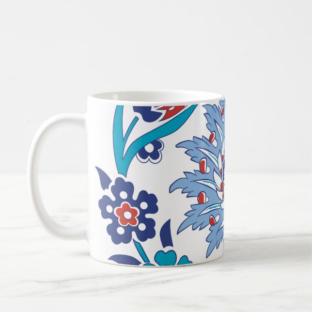 Turkish Iznik tiles: vintage pattern. Coffee Mug (Left)