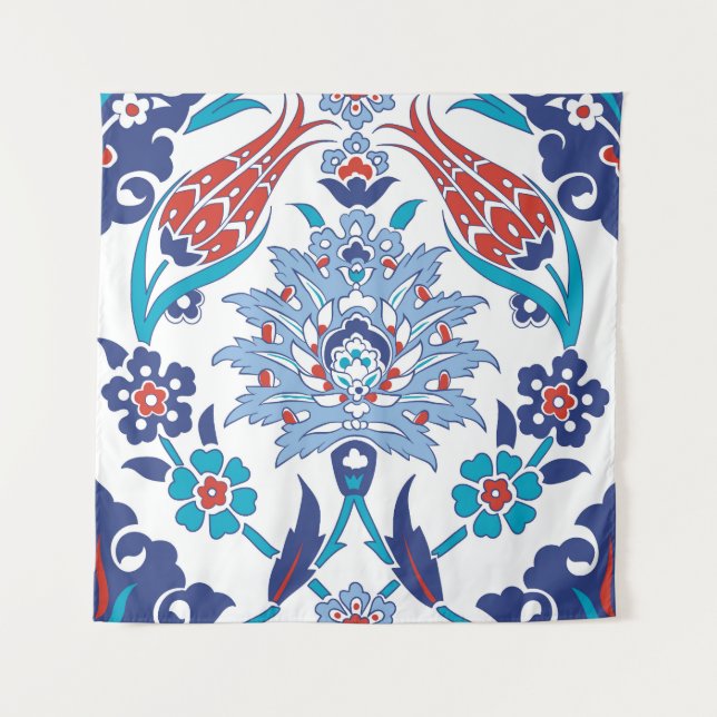 Turkish Iznik tiles: vintage pattern. Tapestry (Front)