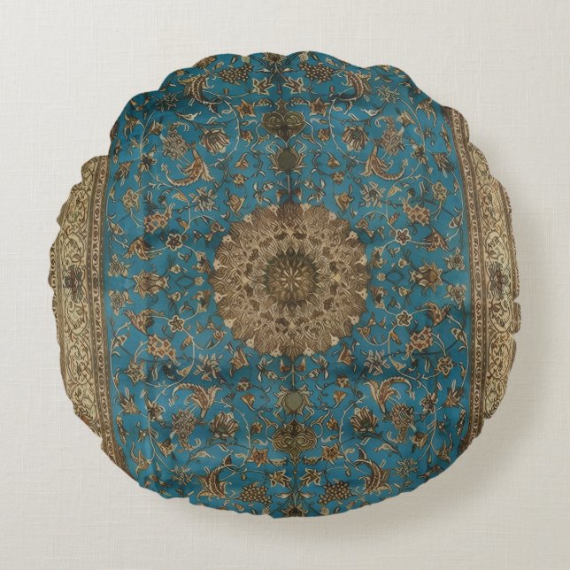 Turkish Kilim Antique Round Pillow (Front)