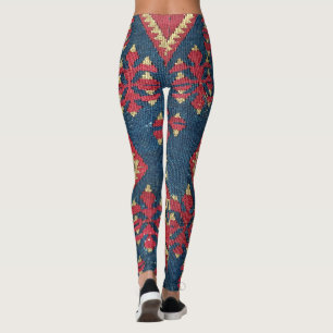 Turkish Kilim Carpet Rug Antique Red Blue    Leggings