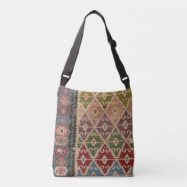 Turkish Kilim Carpet Rug Crossbody Bag (Front)