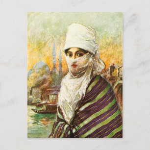 Turkish Lady in Traditional Costume Postcard