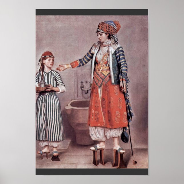 Turkish Lady With Maid By Liotard Jean-Ã‰Tienne (B Poster (Front)