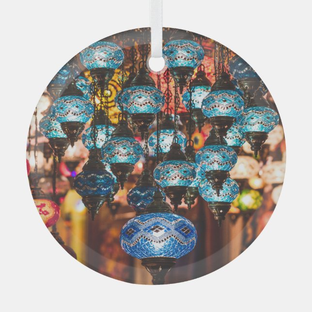 Turkish lamps: mosaic glass art ornament (Front)
