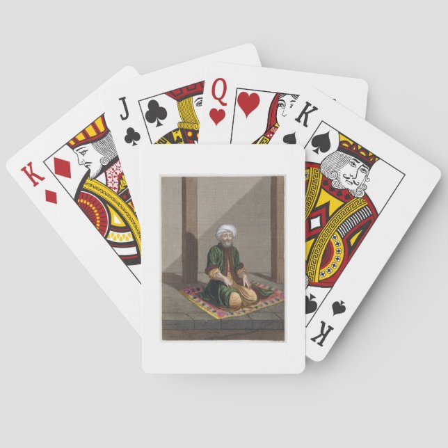 Turkish Man, praying, 18th century (engraving) Playing Cards (Back)
