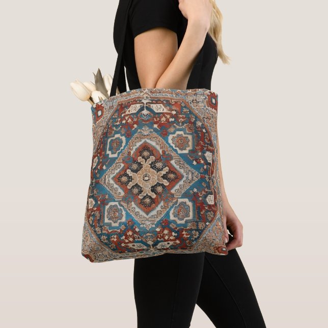 Turkish Modern Beautiful Old Pattern Collection Tote Bag (Close Up)
