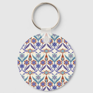 Turkish Mosaic: Colourful Seamless Pattern Keychain