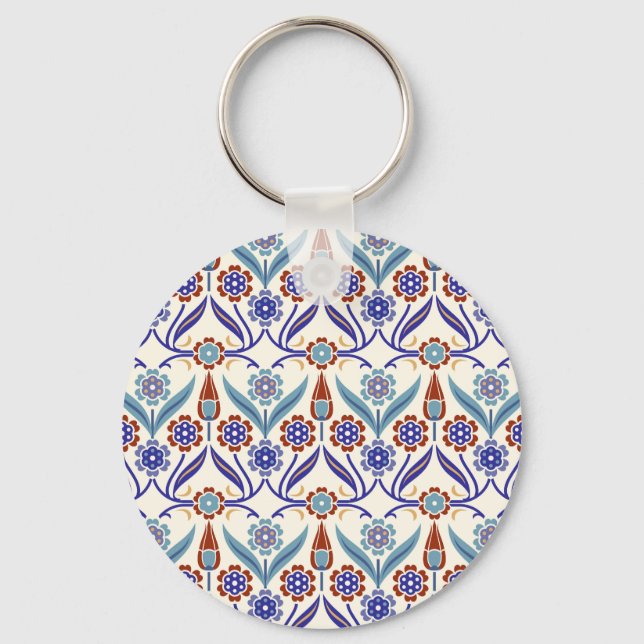 Turkish Mosaic: Colourful Seamless Pattern Keychain (Front)