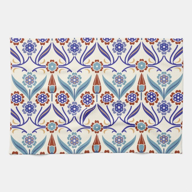 Turkish Mosaic: Colourful Seamless Pattern Kitchen Towel (Horizontal)