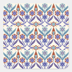 Turkish Mosaic: Colourful Seamless Pattern Square Sticker