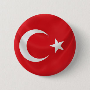 turkish national flag 2 inch round button