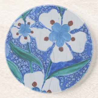 Turkish Ottoman Blue and White ceramic tile Coaster