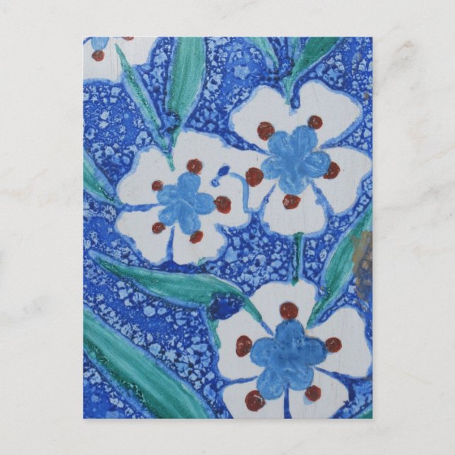 Turkish Ottoman Blue and White ceramic tile Postcard (Front)
