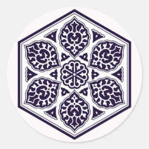 Turkish Ottoman Empire pattern 5 sticker round
