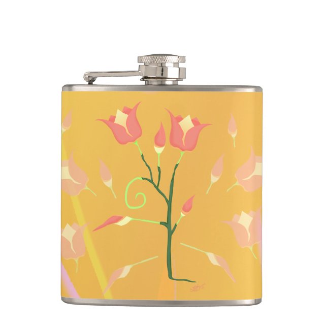 Turkish Poppy Hip Flask (Front)