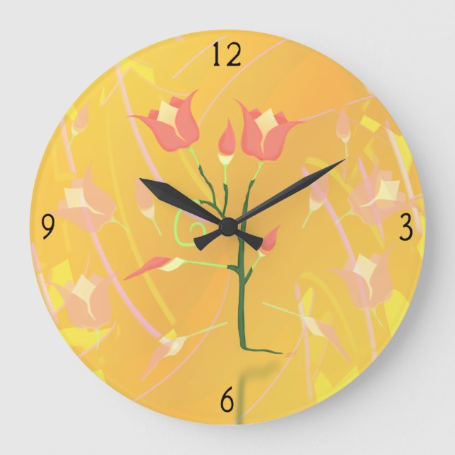 Turkish Poppy Large Clock (Front)