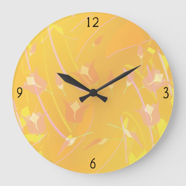 Turkish Poppy Large Clock (Front)