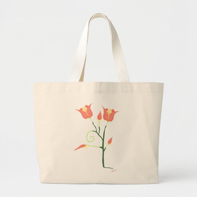 Turkish Poppy Large Tote Bag (Front)