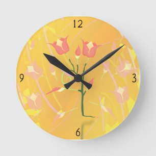 Turkish Poppy Round Clock