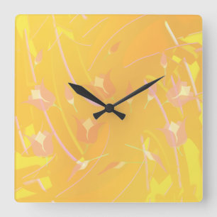 Turkish Poppy Square Wall Clock
