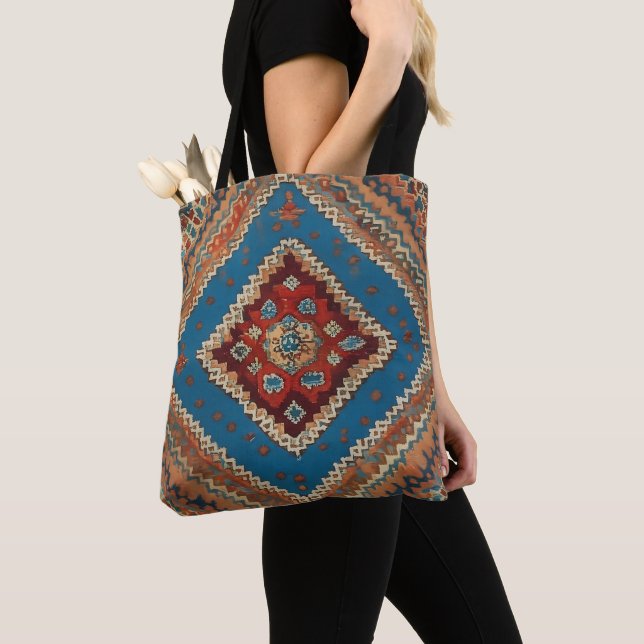 Turkish Popular Beautiful Old Pattern Collection Tote Bag (Close Up)