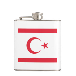 Turkish Republic of Northern Cyprus Flag Emblem Hip Flask