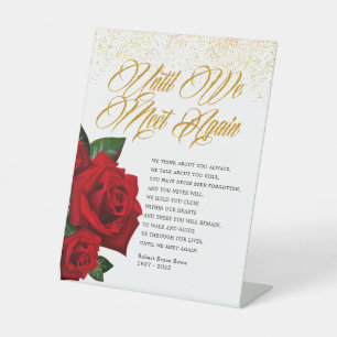 Turkish Rose Until We Meet Again Funeral Poem Pedestal Sign