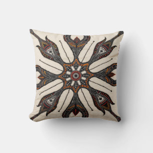 Turkish Rug Mandala Pillows: Exotic Patterns Throw Pillow