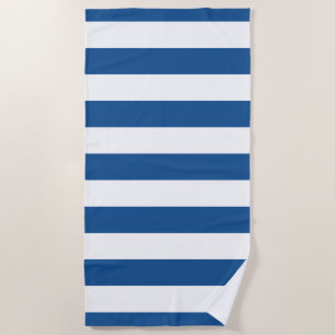Turkish Sea Blue White Striped Pattern Beach Towel