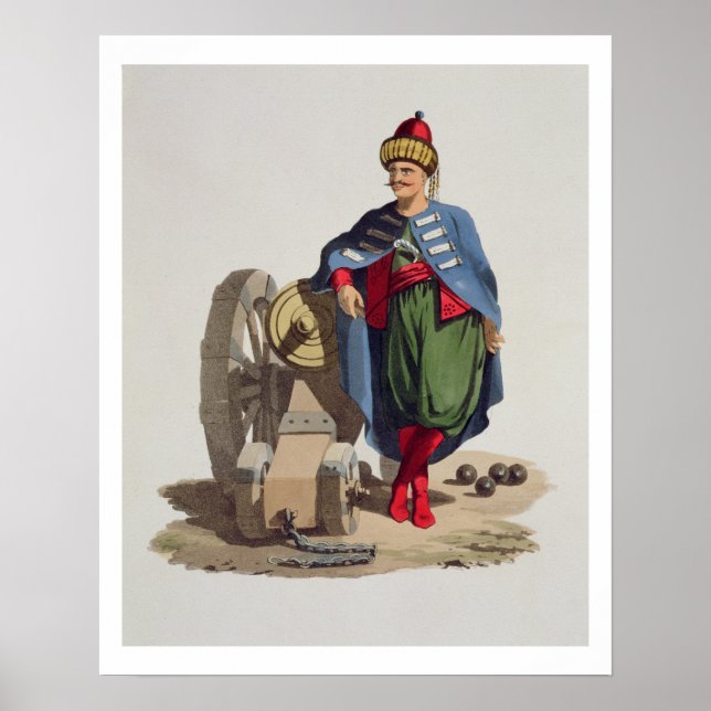 Turkish Soldier, from 'Costumes of the Various Nat Poster (Front)