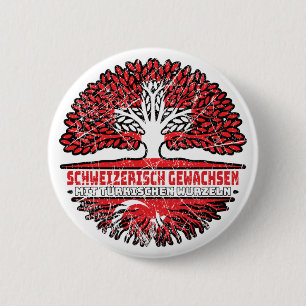 Turkish Swiss tree root flag 2 Inch Round Button