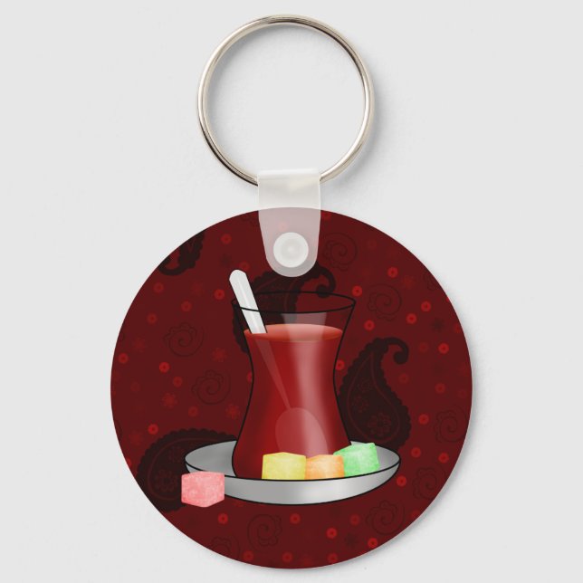 Turkish Tea and Turkish Delight Keychain (Front)