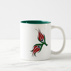 Turkish Tile Flower Two-Tone Coffee Mug