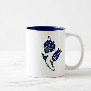 Turkish Tile Flower Two-Tone Coffee Mug
