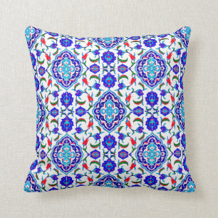 Turkish Tile inspired Design Throw Pillow