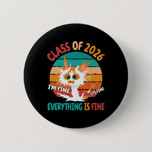Turkish Van Cat Cl Of 2026 I Am Fine Student Gradu 2 Inch Round Button