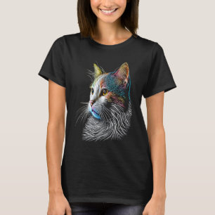 Turkish Van Colourful graphic Cat Dad Mom Women T-Shirt