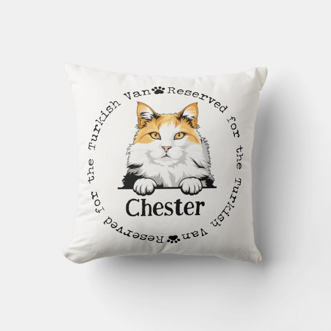 Turkish Van Reserved for the Cat Pillow - Custom (Front)