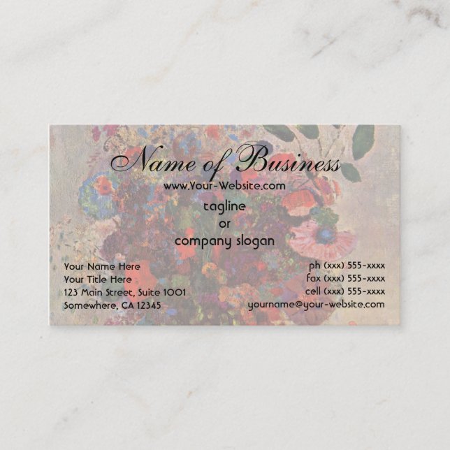 Turkish Vase by Odilon Redon Business Card (Front)