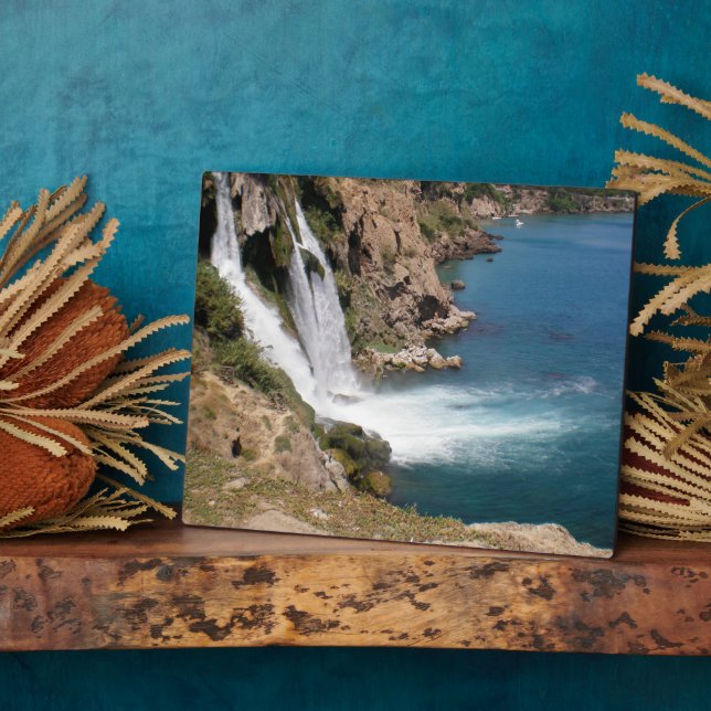 Turkish waterfall Duden with Mediterranean sea Plaque (Side)
