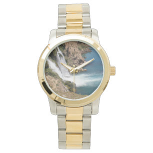 Turkish waterfall Duden with Mediterranean sea Watch