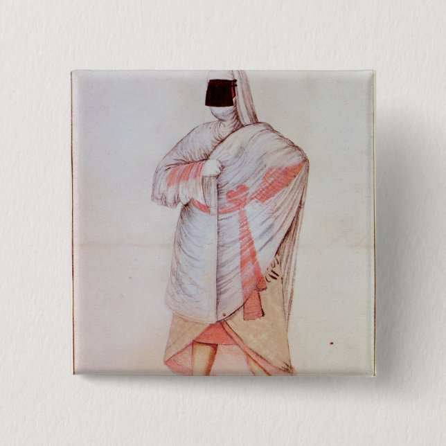 Turkish Woman 2 Inch Square Button (Front)