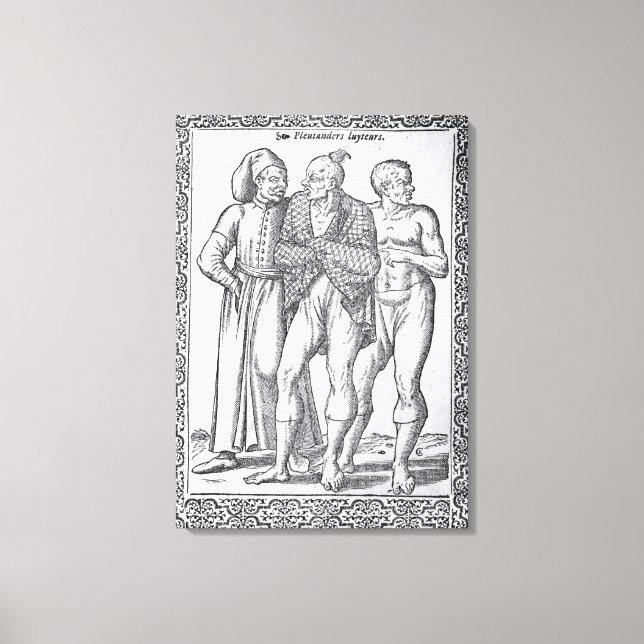 Turkish Wrestlers Canvas Print (Front)