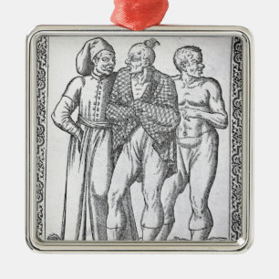 Turkish Wrestlers Metal Ornament