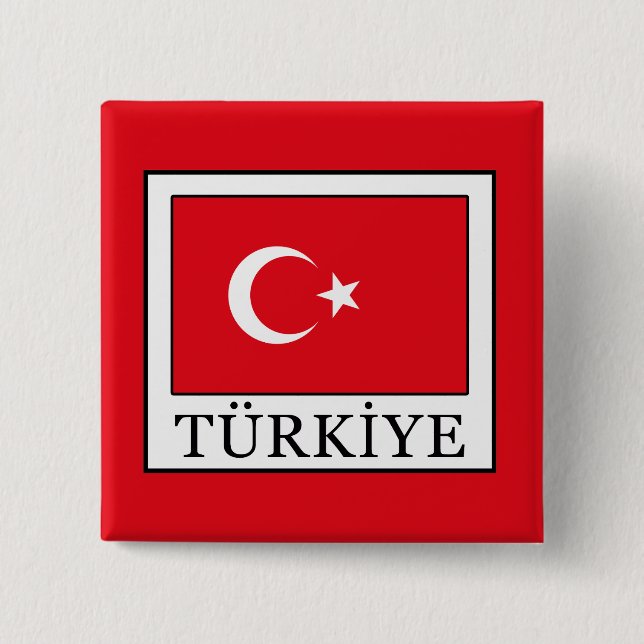 Türkiye 2 Inch Square Button (Front)